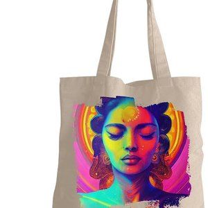 Psychedelic Small Tote Bag - Woman Shopping Bag - Art Tote Bag